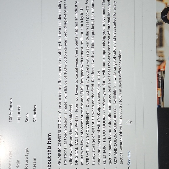 5.11 Tactical Series 74251 Men's Utility Pants Khaki color Size‎ 36 X 30 - Picture 6 of 6